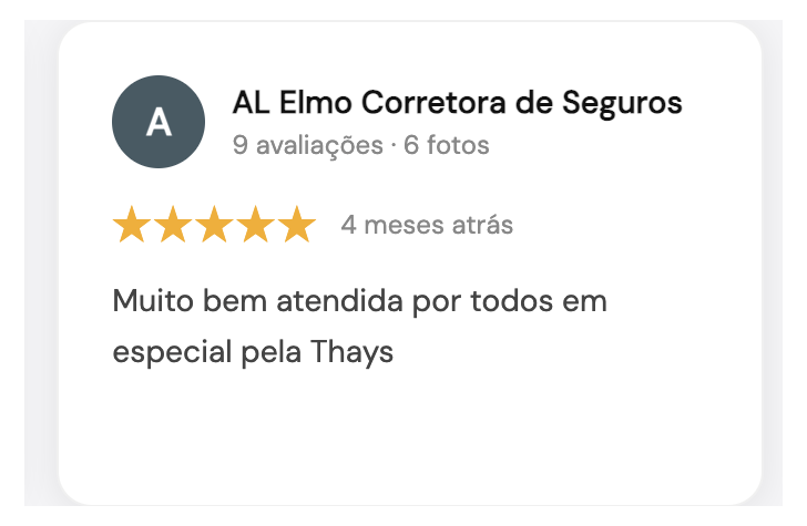 Avaliação Google - Luna Rece
